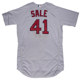 2017 Chris Sale Game Used & Photo Matched Boston Red Sox Road Jersey Used On 7/26/2017 (MLB Authenticated & Resolution Photomatching)